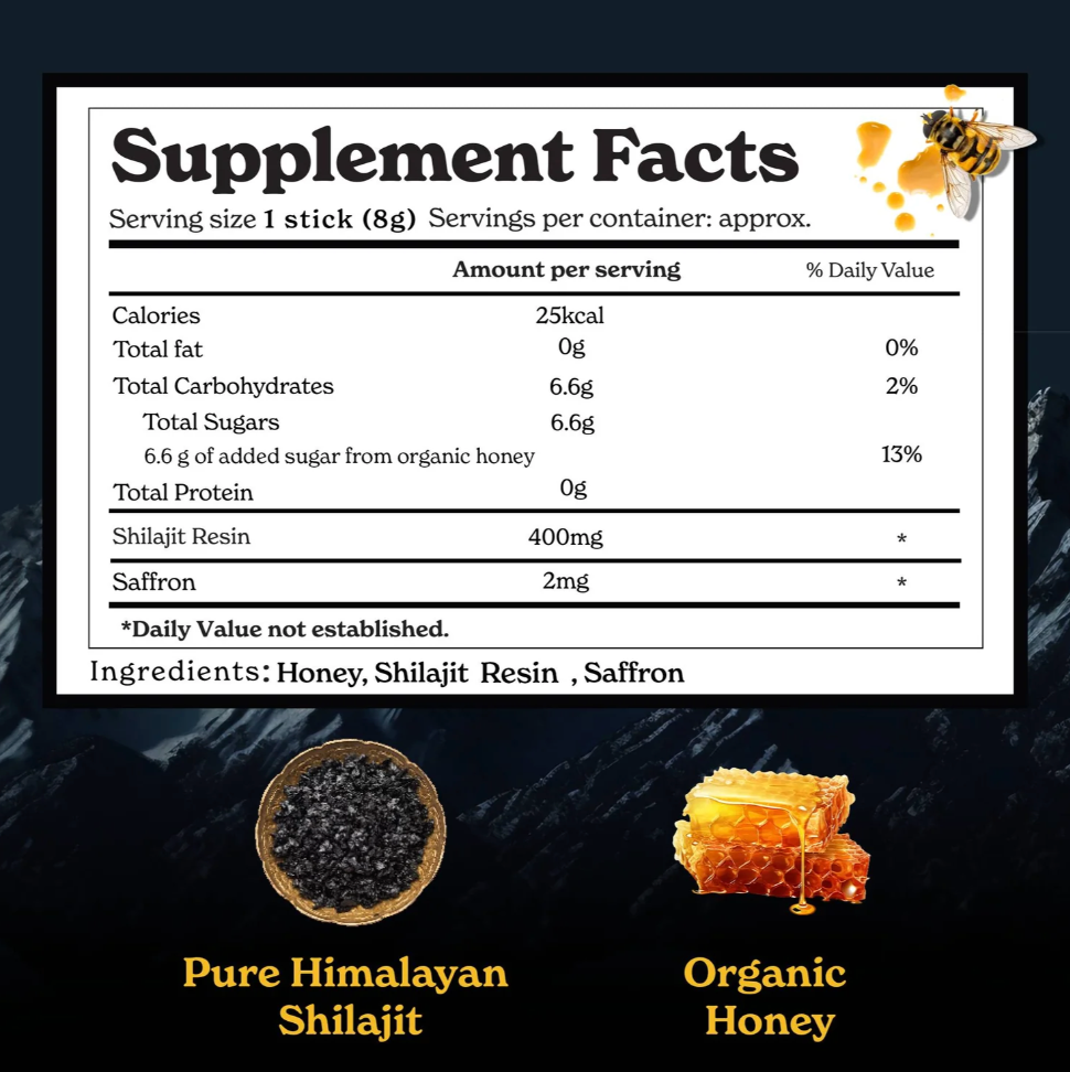 Shilajit Honey Sticks